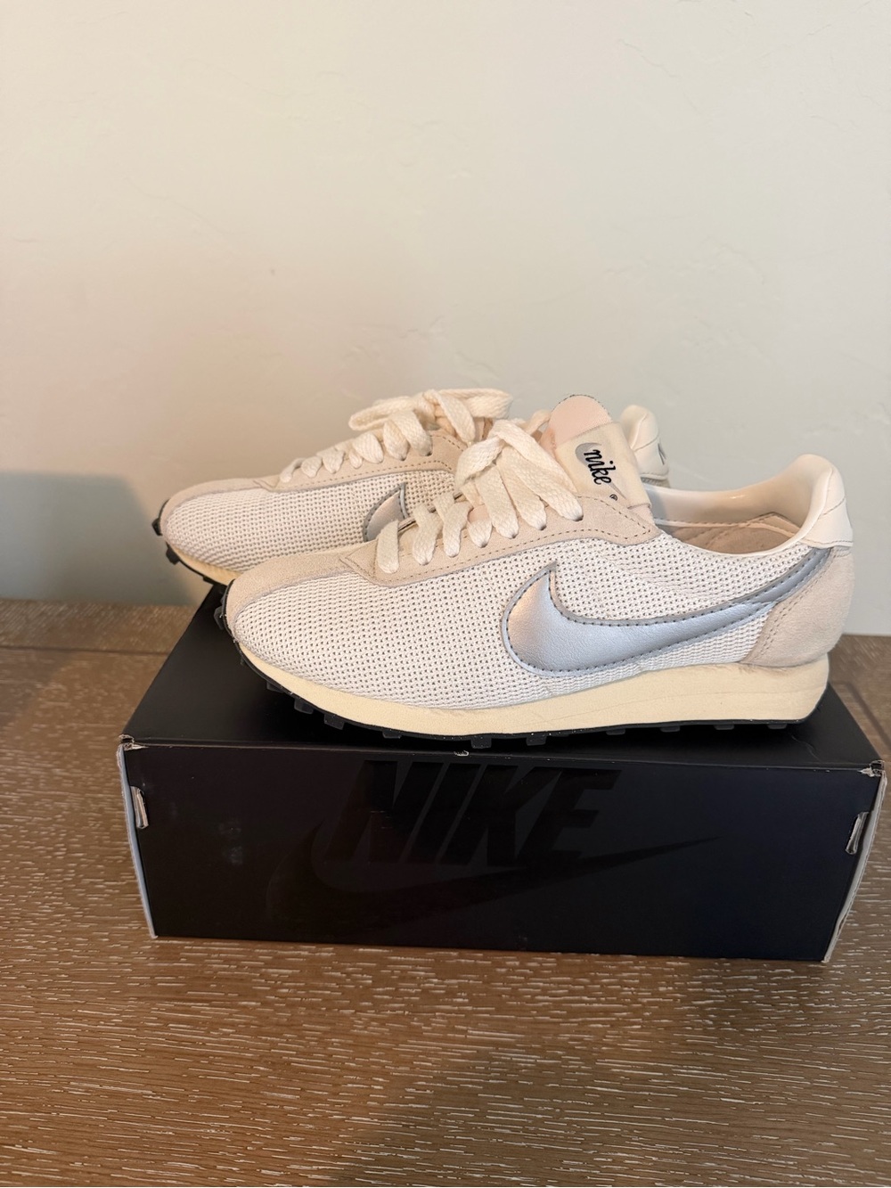 Nike Women’s White and Silver Athletic Sneakers